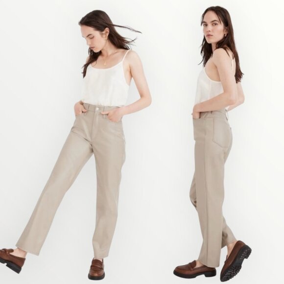 Madewell The Perfect Vintage Straight Jean: Faux Leather Edition - Picture 1 of 8
